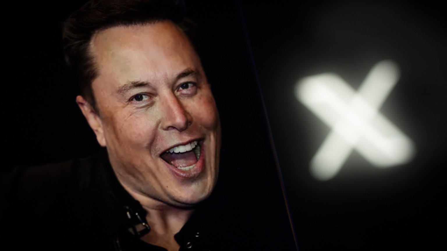 Elon Musk and X logo