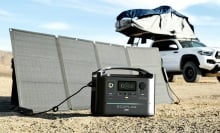 EcoFlow 110W Solar Panel next to the EcoFlow Portable Generator.