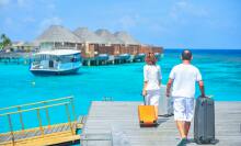 people carrying suitcases on a dock