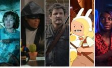 Images from HBO Max shows: "The Last of Us," "Watchmen," "The Landscapers," "I May Destroy You," and "Fionna and Cake."