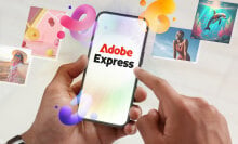 Person using Adobe Express app