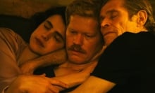 Margaret Qualley, Jesse Plemons, and Willem Dafoe in "Kinds of Kindness."