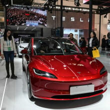 Tesla Model 3 in showroom in China