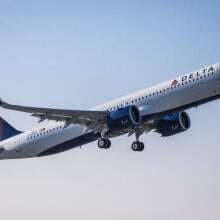 a delta a321neo takes off