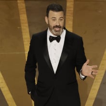 Host Jimmy Kimmel speaks onstage during the 95th Annual Academy Awards at Dolby Theatre