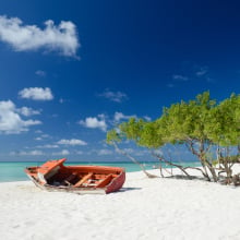 a sunny beach in aruba