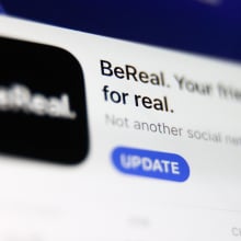 A photo of the BeReal app listing in the app store.