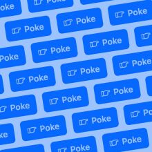 A wave of Poke icons from Facebook in a pattern.