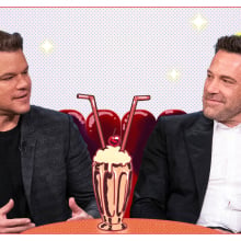 matt damon and ben affleck in an illustration of an ice cream parlor