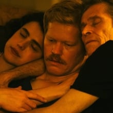 Margaret Qualley, Jesse Plemons, and Willem Dafoe in "Kinds of Kindness."