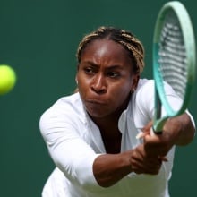 Gauff returns the ball