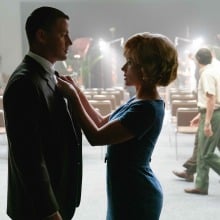 Cole Davis (Channing Tatum) and Kelly Jones (Scarlett Johansson) in "Fly Me to the Moon."