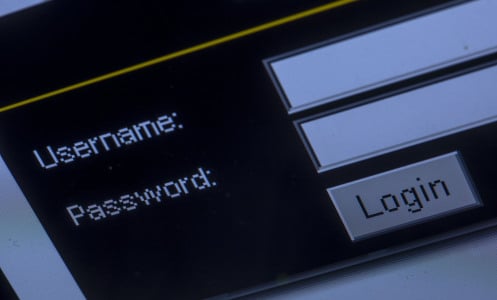 Login screen