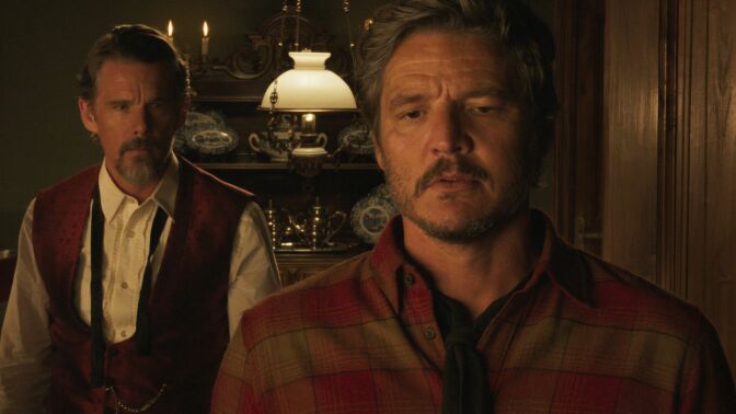 Pedro Pascal and Ethan Hawke play lovers in "Strange Way of Life." 