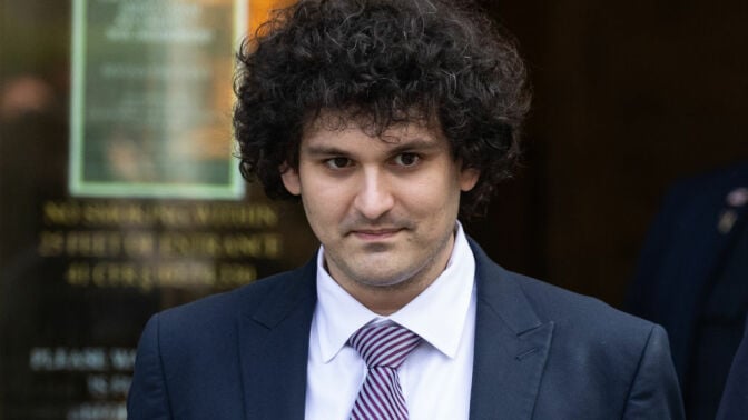 Sam Bankman-Fried, co-founder of FTX Cryptocurrency Derivatives Exchange, leaves court in New York, US, on Wednesday, July 26, 2023.