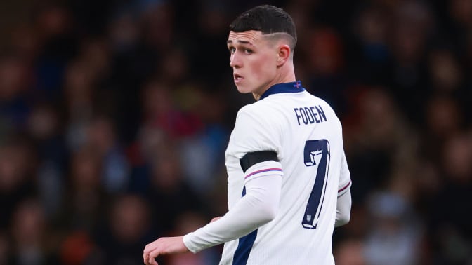 Phil Foden of England during the international friendly match