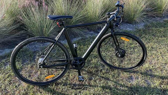 Electric bike on display.