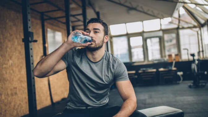 Man working out in the gym