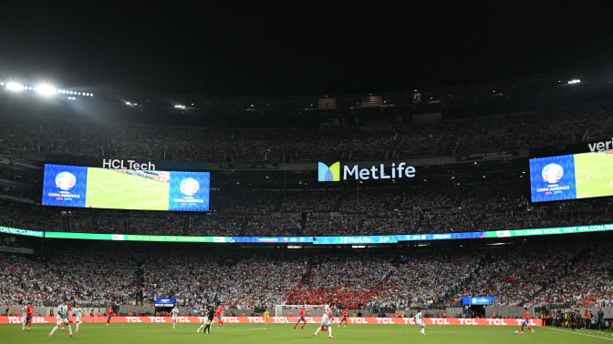 A general view during a Copa America 2024 Group A match between Chile and Argentina