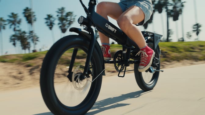 person riding a bike