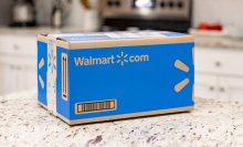 Walmart package on countertop