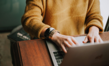 A person working on a laptop