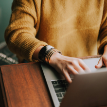 A person working on a laptop