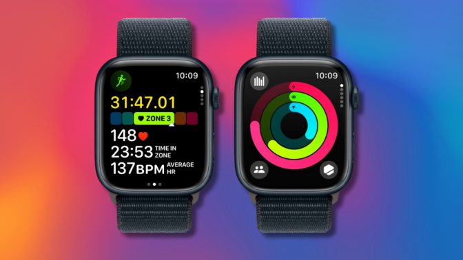 apple watch series 9 against a colorful background 